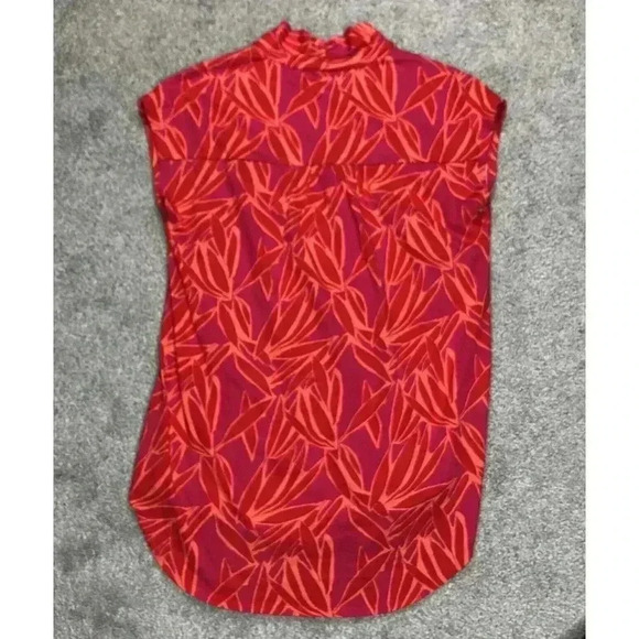 Soft Surroundings Sleeveless Top Sz XS Tunic V Neckline Pink Red Color - Picture 8 of 8